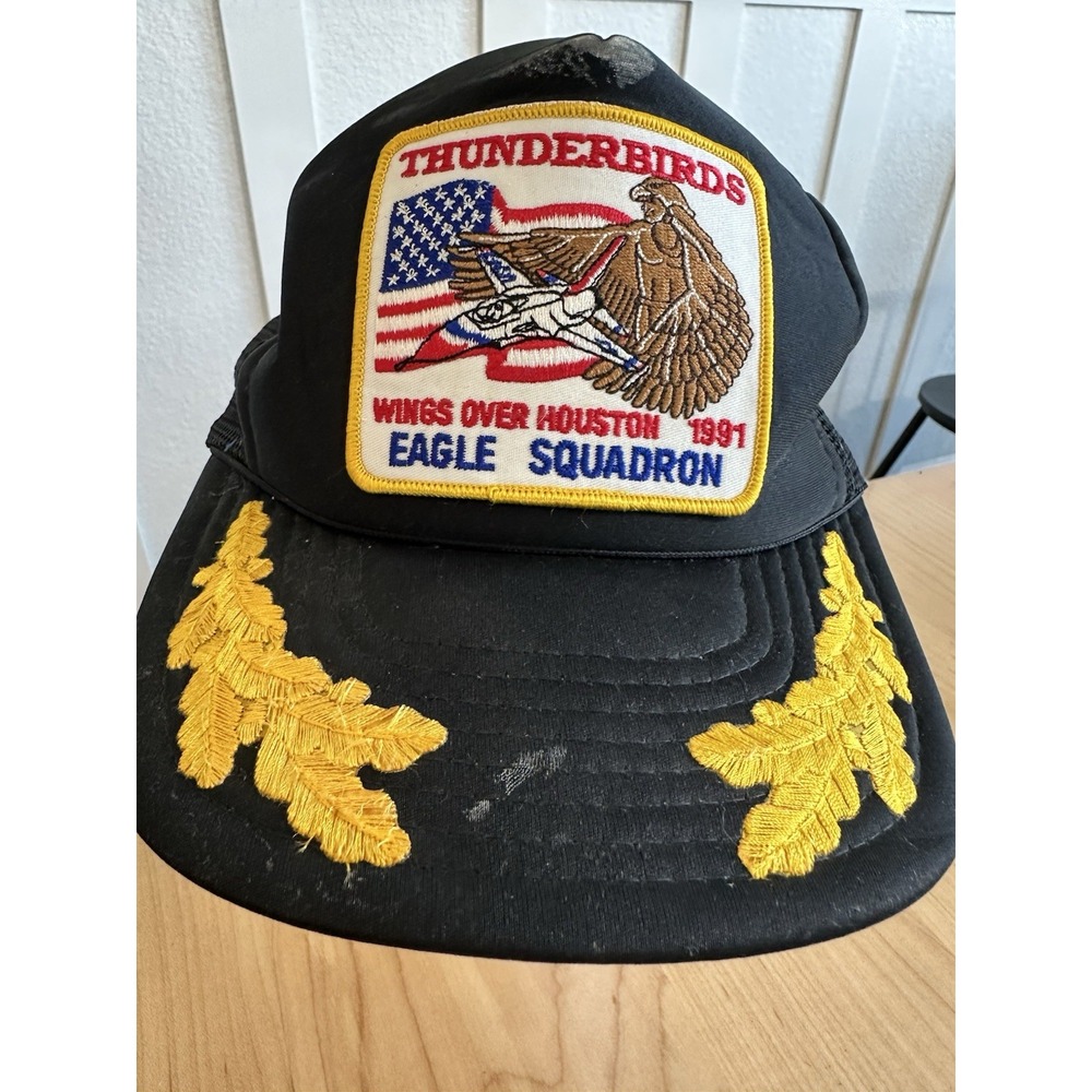 Vintage 1991 Wings Over Houston Airshow USAF Thunderbirds Snapback Trucker Hat